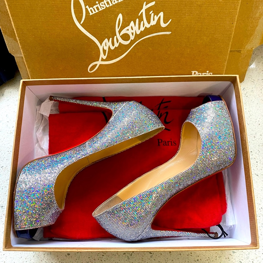 Christian Louboutin disco ball heels